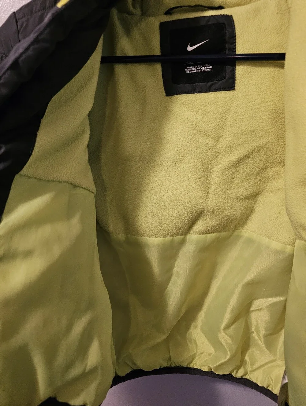 Nike Youth Puffer Jacket Hooded Full Zip Gray Size 7